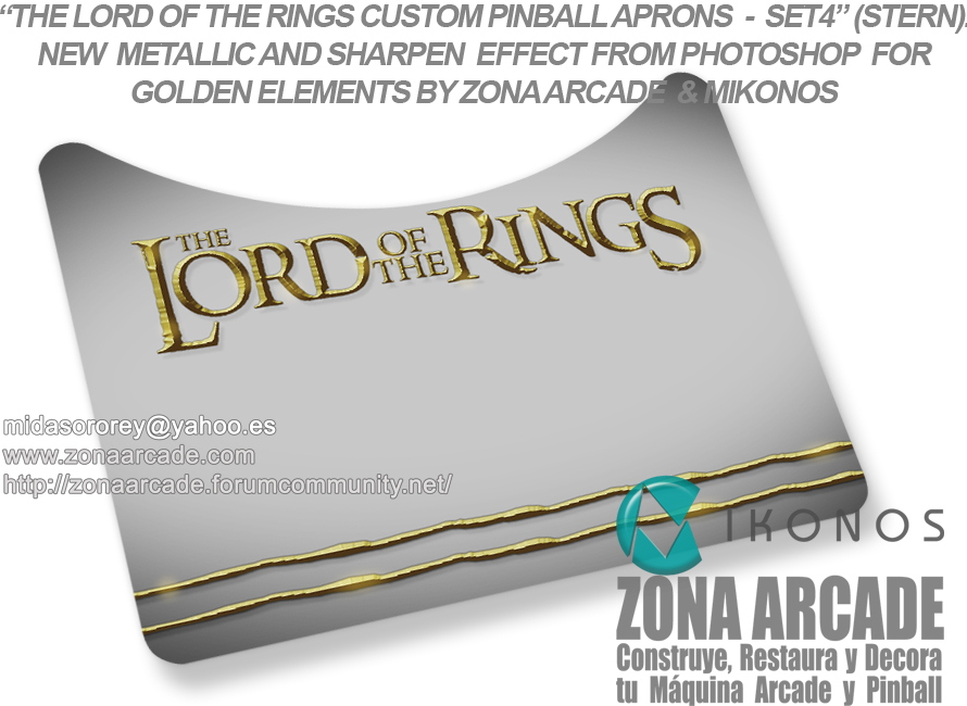 "THE LORD OF THE RINGS CUSTOM PINBALL APRONS" (STERN). 4K+AI project